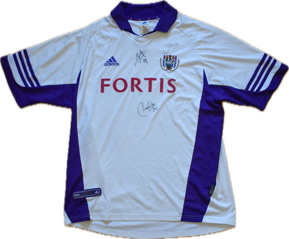 Anderlecht 2001-2002 home * Signed by Nicolás Frutos, christian leiva and Lucas Biglia